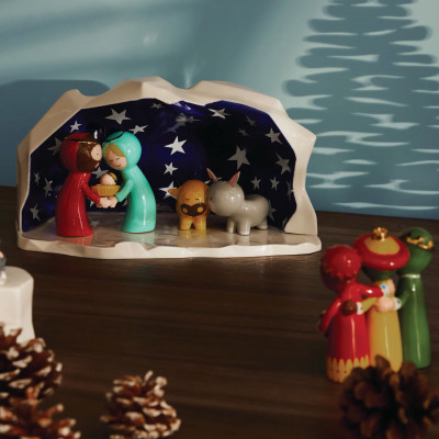 Alessi - Presepe in porcellana dipinto a mano "Happy Eternity Baby" - Colore: Multicolore - SKU: AGJ01W