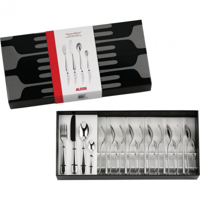  Alessi - Nuovo Milano - Servizio Posate Set 24pz - Colore: Acciaio - SKU: 5180S24M 