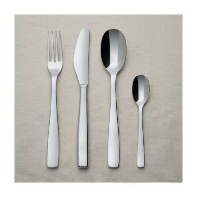  Alessi - KnifeForkSpoon - Servizio Posate Set 24pz Monoblocco - Colore: Acciaio - SKU: AJM22S24M 