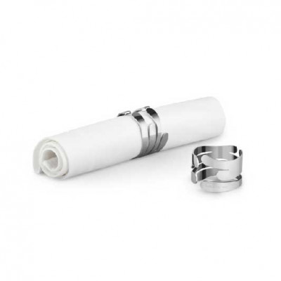  Alessi - Barkring - Set 2 pezzi Fermatovaglioli in acciaio lucido dal design moderno Barkring - Colore: Acciaio - SKU: BM17S2 