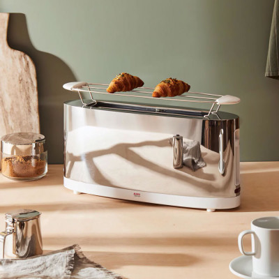 Alessi - Tostapane con griglia scaldabrioche - Colore: Bianco - SKU: SG68W