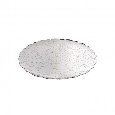 Alessi Dressed Vassoio rotondo in acciaio inossidabile lucido dalle linee moderne Colore: Acciaio