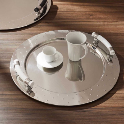  Alessi - Michael Graves - Vassoio rotondo in acciaio inossidabile lucido dalle linee moderne - SKU: MGVASS- 