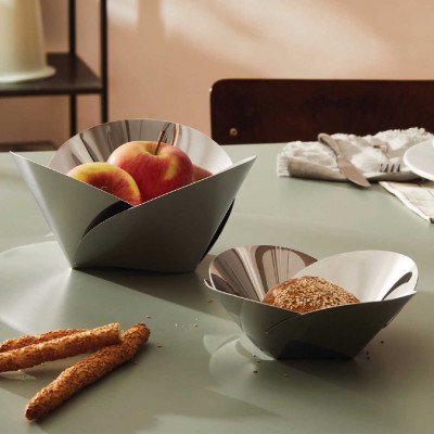  Alessi - Harmonic - Cestino grande in acciaio inossidabile dal design moderno ed elegante - Colore: Acciaio - SKU: ABI03 