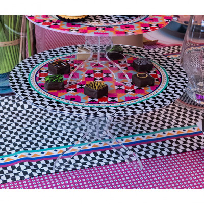 Vesta - Decor - Alzata per dolci grande dal design moderno in plexiglass decoro Ethnic - SKU: 04223D49