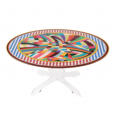 Vesta - Decor - Alzata per dolci grande dal design moderno in plexiglass decoro Rainbow - SKU: 04223D48
