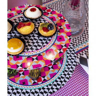 Vesta - Decor - Alzata per dolci piccola in plexiglass dal design moderno decoro Ethnic - SKU: 04224D49