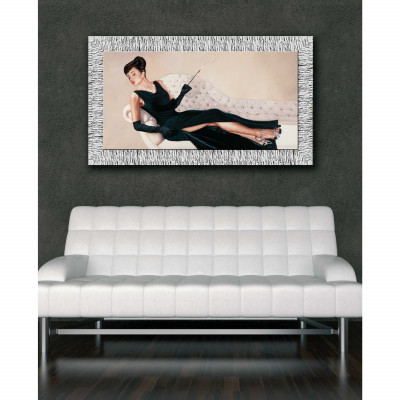 Artitalia - Stampa moderna con cornice argento figurativo glitter strass e brillanti - SKU: WRDL535