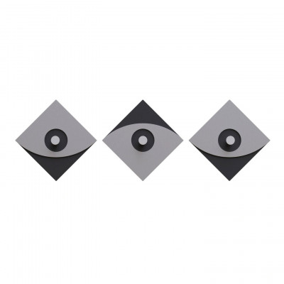 CalleaDesign - Eleonora - Appendiabiti da parete moderno in legno con 3 pomelli - Colore: Alluminio - SKU: 13-026-2