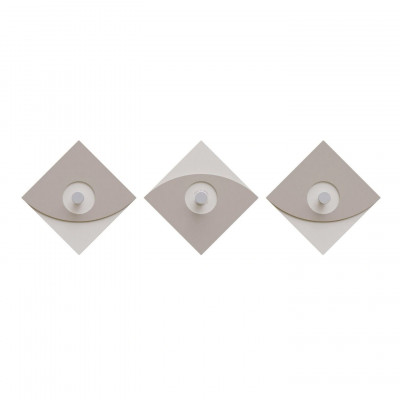 CalleaDesign - Eleonora - Appendiabiti da parete moderno in legno con 3 pomelli - Colore: Tortora - SKU: 13-026-13