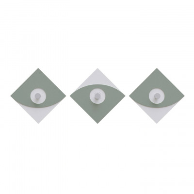 CalleaDesign - Eleonora - Appendiabiti da parete moderno in legno con 3 pomelli - Colore: Salvia - SKU: 13-026-56