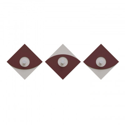 CalleaDesign - Eleonora - Appendiabiti da parete moderno in legno con 3 pomelli - Colore: Marsala - SKU: 13-026-66