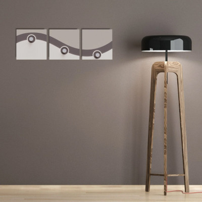  CalleaDesign - Sophia - Appendiabiti da parete moderno con pannelli in legno con 3 pomelli - SKU: 13-027 