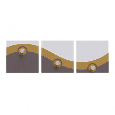 CalleaDesign - Sophia - Appendiabiti da parete moderno con pannelli in legno con 3 pomelli - Colore: Oro - SKU: 13-027-60