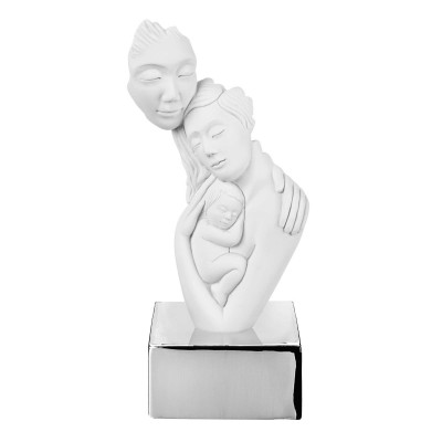 Bongelli Preziosi - Scultura da tavolo in marmorino con base con la famiglia abbracciata - SKU: ME2075