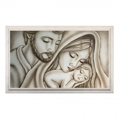 Art Maiora - Capezzale moderno dipinto a mano su tela di cotone "Letizia" 110x65 - Colore: Toni Caldi - SKU: LTZ-S-TCN