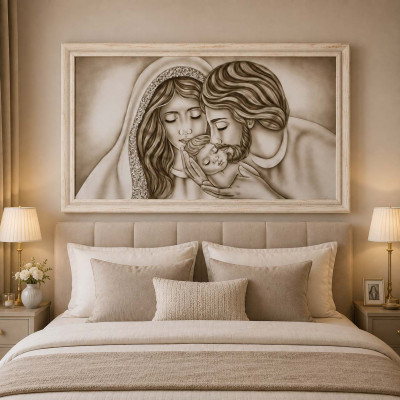 Art Maiora Capoletto capezzale con maternita per camera da letto Nido d'Amore 110x65 Colore: Tortora