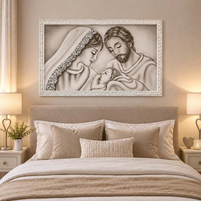 Art Maiora Capoletto moderno dipinto a mano su tela Unione 110x65 Colore: Tortora