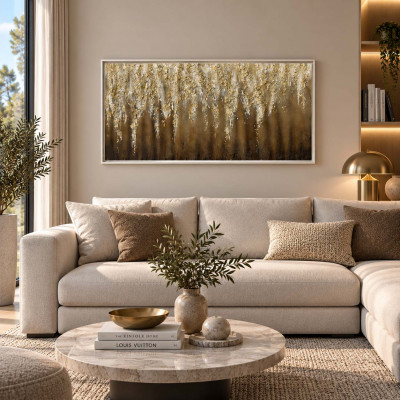 Art Maiora Quadro astratto acrilico su tela Splendore 130x70 Colore: Marrone