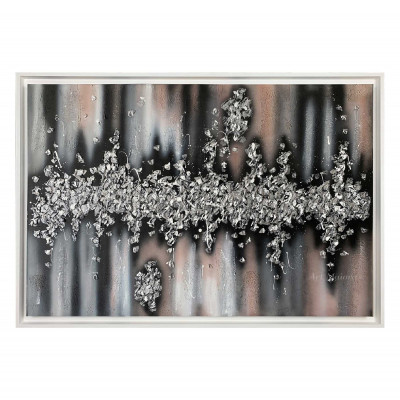 Art Maiora Quadro astratto dipinto a mano su tela Battito 120x80 Colore: Argento