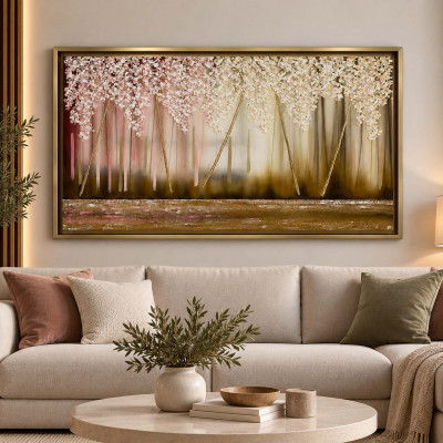 Art Maiora Quadro astratto dipinto a mano su tela Sogno 110x65 Colore: Rosa/Avorio