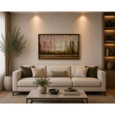 Art Maiora Quadro astratto dipinto a mano su tela Sogno 120x80 Colore: Rosa/Avorio