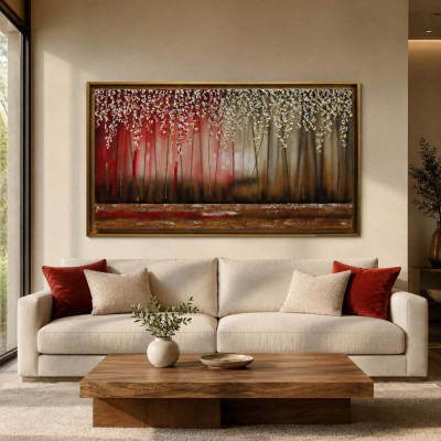 Art Maiora Quadro astratto dipinto a mano su tela Sogno 130x70 Colore: Rosso
