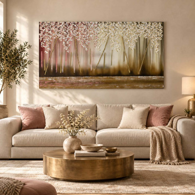 Art Maiora Quadro astratto dipinto a mano su tela Sogno 150x100 Colore: Rosa/Avorio