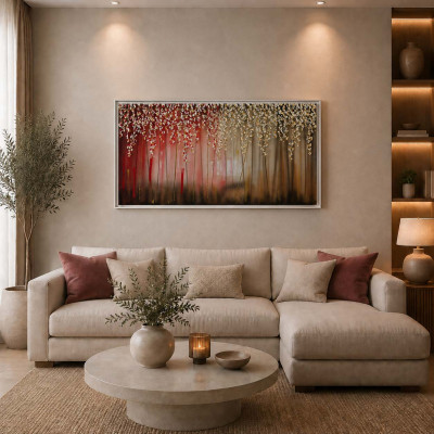 Art Maiora Quadro astratto dipinto a mano su tela Sogno 150x80 Colore: Rosso