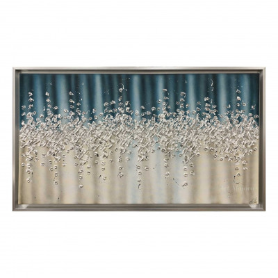 Art Maiora - Quadro astratto moderno dipinto a mano su tela "Comete" 130x70 - Colore: Blu - SKU: CMT-M-B