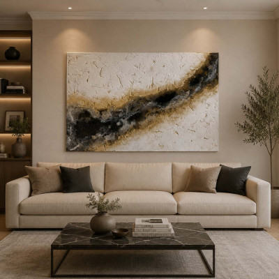 Art Maiora Quadro astratto moderno dipinto a mano su tela in cotone "Madre Natura" 150x100