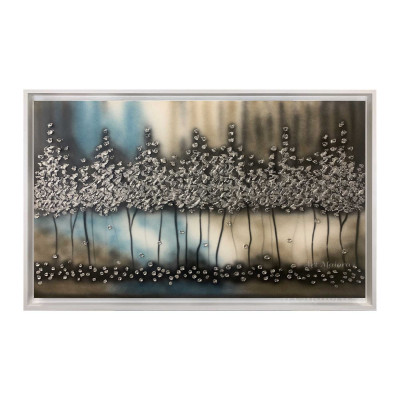 Art Maiora Quadro astratto su tela di cotone Notte Romantica 150x100 Colore: Argento
