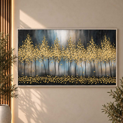 Art Maiora Quadro astratto su tela di cotone Notte Romantica 150x100 Colore: Oro