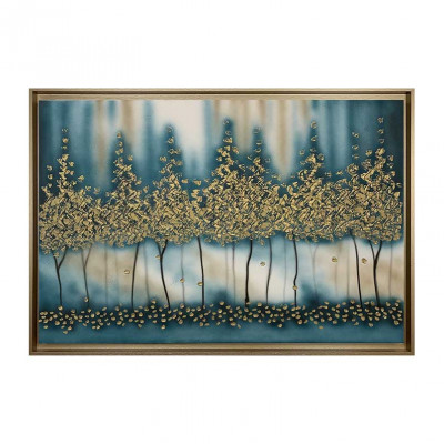 Art Maiora Quadro astratto su tela di cotone Notte Romantica 150x100 Colore: Ottanio/Oro