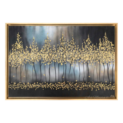 Art Maiora Quadro astratto su tela di cotone Notte Romantica 150x80 Colore: Oro