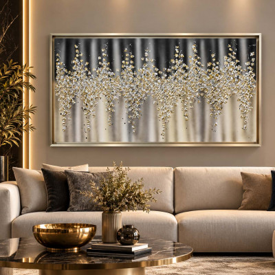 Art Maiora Comete Quadro astratto su tela dipinto a mano Comete 150x100 Colore: Bianco/Nero