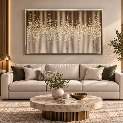 Art Maiora Quadro astratto su tela dipinto a mano Comete 150x100 Colore: Marrone
