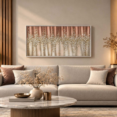 Art Maiora Quadro astratto su tela dipinto a mano Comete 150x100 Colore: Rosa