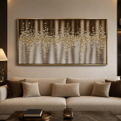 Art Maiora Quadro astratto su tela dipinto a mano Comete 150x80 Colore: Marrone