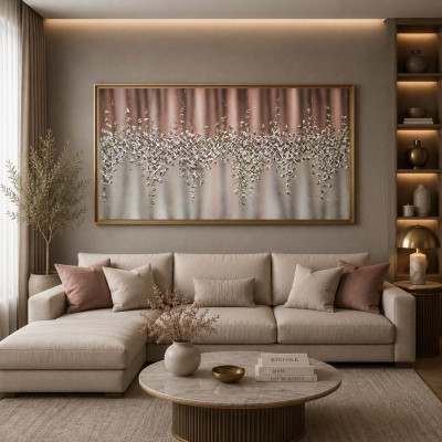 Art Maiora Quadro astratto su tela dipinto a mano Comete 150x80 Colore: Rosa