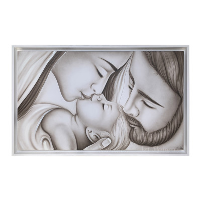  Art Maiora - Quadro capezzale per testata letto "Bacio con Velo" 110x65 - Colore: Tortora - SKU: BACV-S-T 