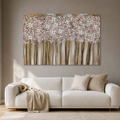 Art Maiora Quadro con fiori acrilico su tela Bouquet 110x65 Colore: Tortora/Rosa Antico