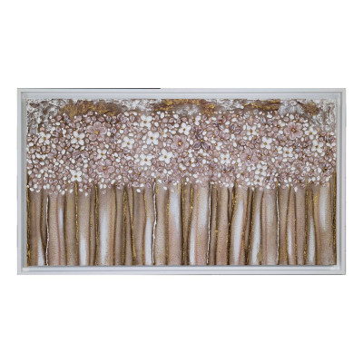 Art Maiora Quadro con fiori acrilico su tela Bouquet 150x100 Colore: Tortora/Rosa Antico