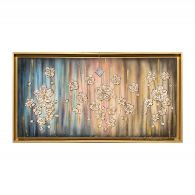 Art Maiora Quadro con fiorni su tela dipinta a mano Sogno Floreale 110x65