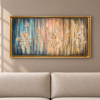 Art Maiora Quadro con fiorni su tela dipinta a mano Sogno Floreale 110x65