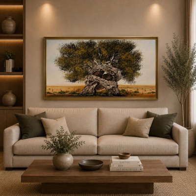 Art Maiora Quadro con paesaggio acrilico su tela Doppia Anima 150x80 Colore: Verde