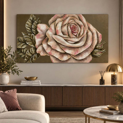 Art Maiora Quadro con tema floreale dipinto a mano su tela Gelosia 150x100