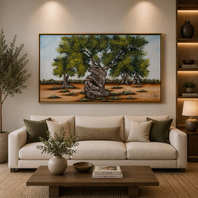 Art Maiora Quadro contemporaneo acrilico su tela Ulivi Secolari 150x80 Colore: Multicolore