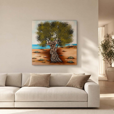 Art Maiora Quadro contemporaneo paesaggistico Scorcio di Puglia 100x100