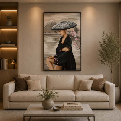 Art Maiora Quadro dipinto a mano su tela Fioritura del mandorlo 80x120